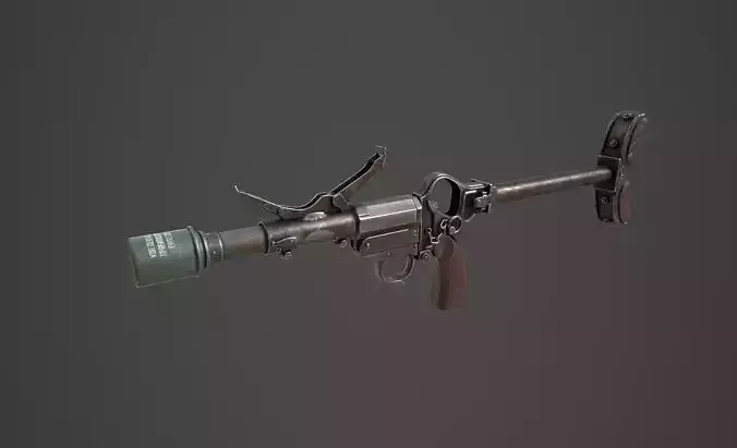 WWII German Grenade Launcher Full Pack Low-poly 3D model