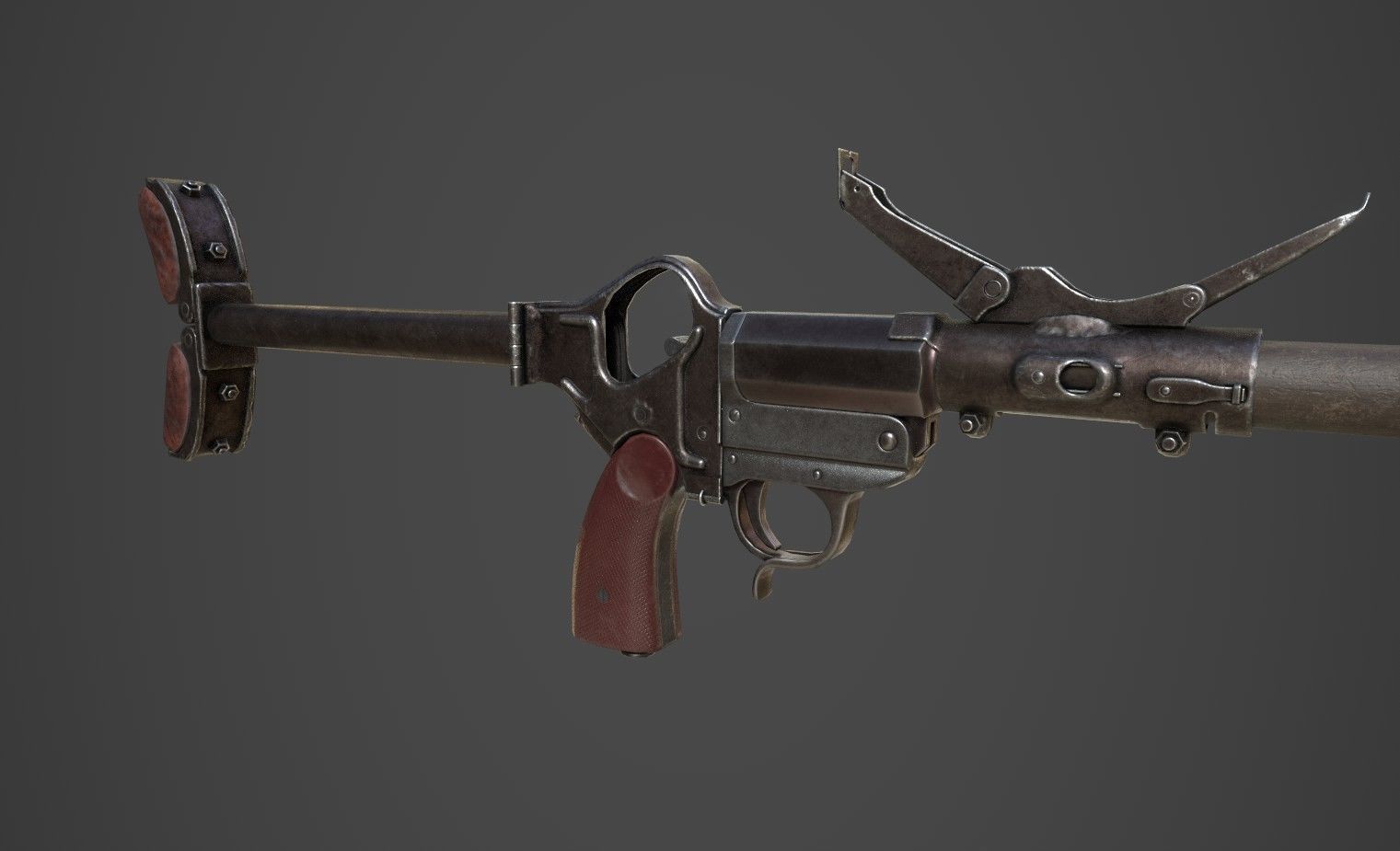 WWII German Grenade Launcher Full Pack Low-poly 3D model_8