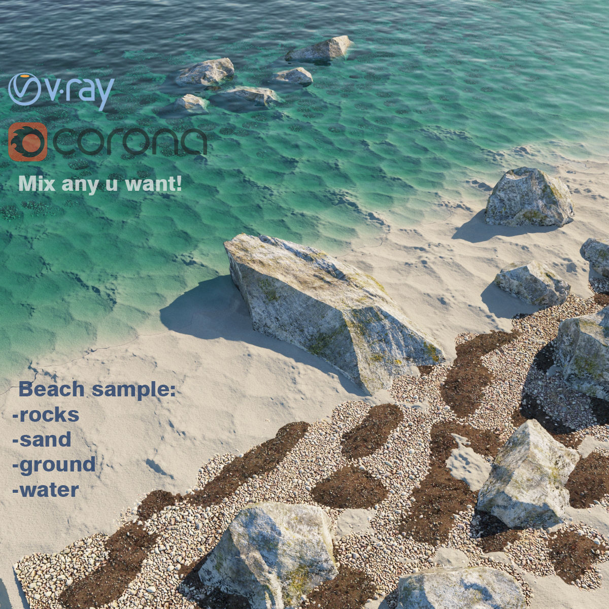 Rock and Beach 3D model_3