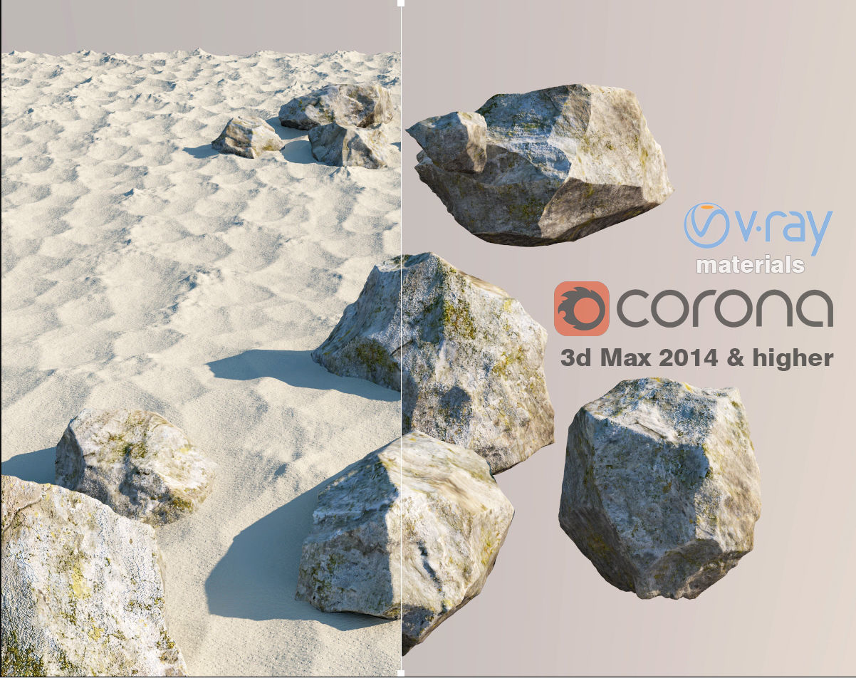 Rock and Beach 3D model_2