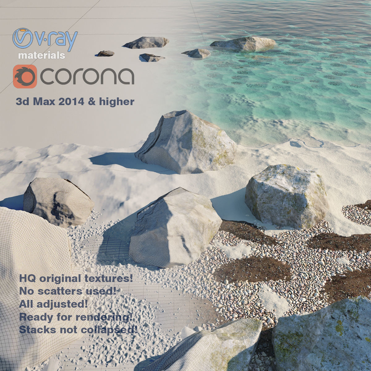 Rock and Beach 3D model_5