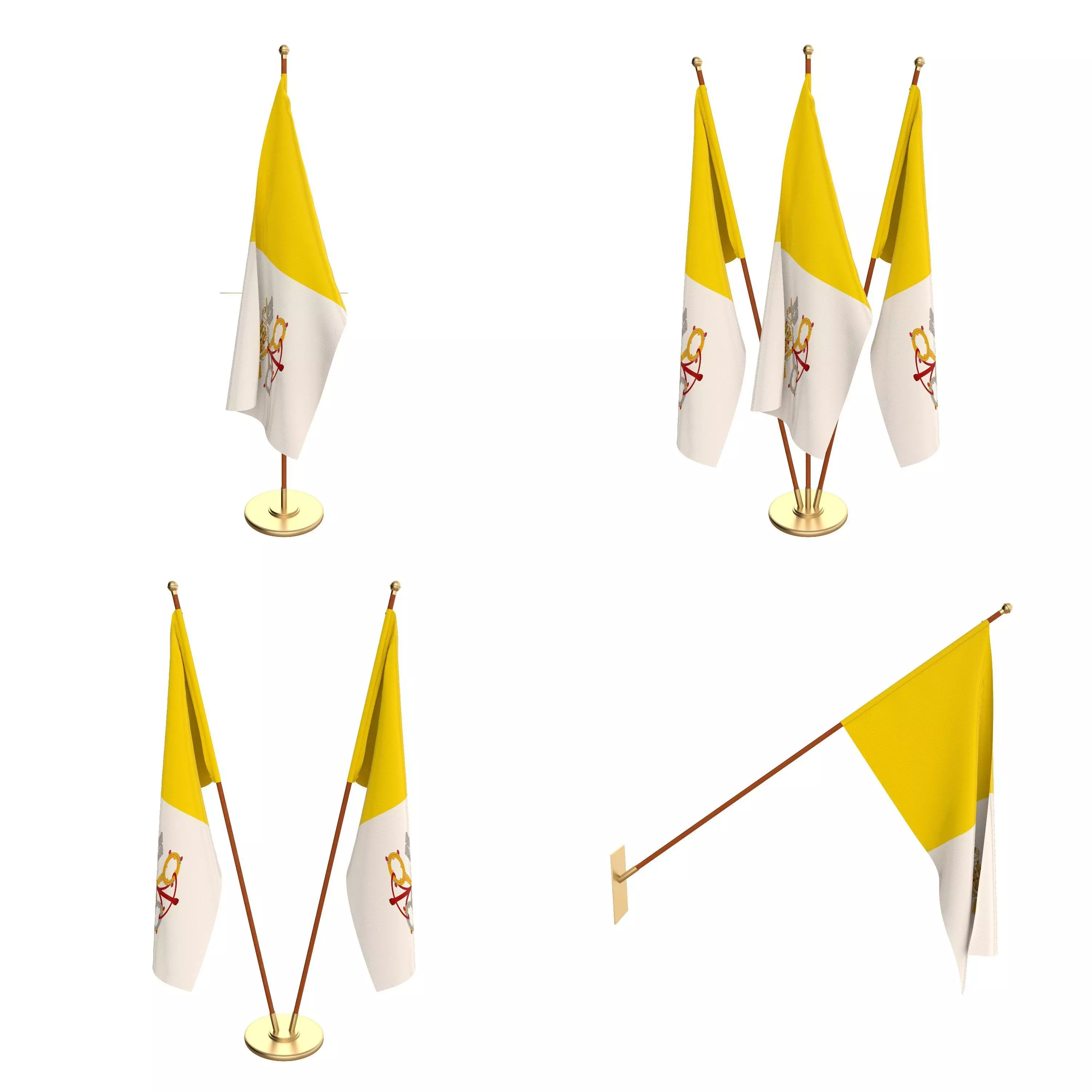 Vatican Flag Pack 3D model_0