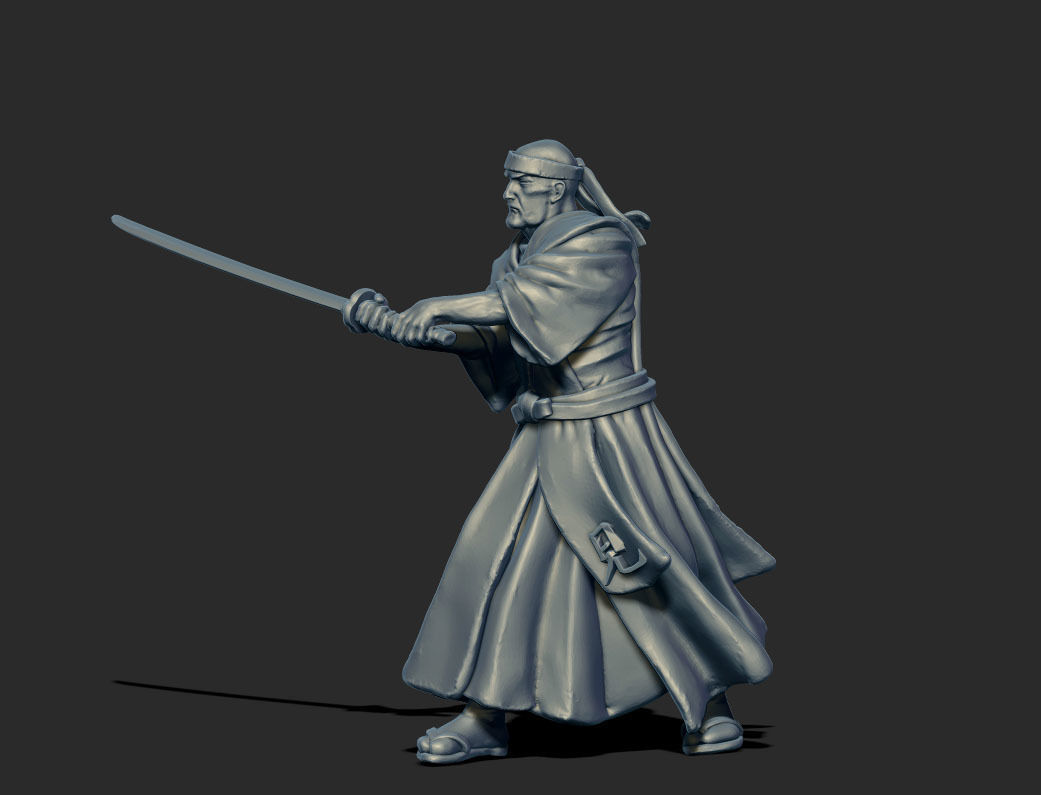 Samurai Sensei - Shiro 3D print model - 35mm scale 3D print model_4