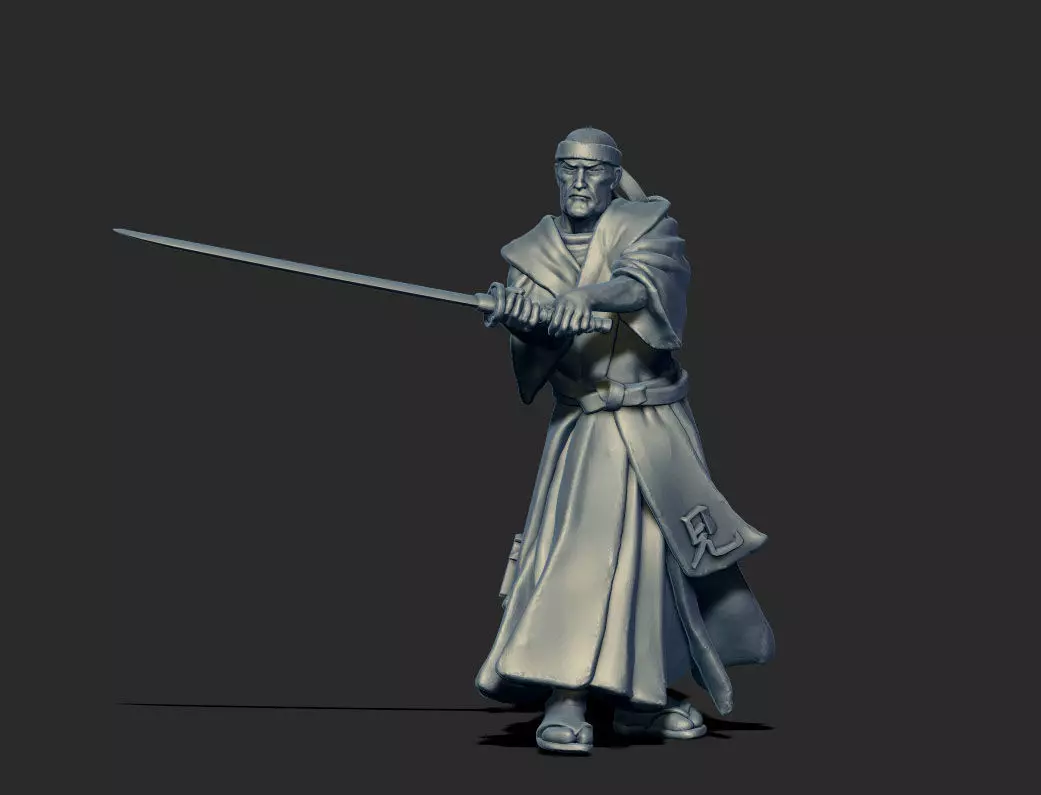 Samurai Sensei - Shiro 3D print model - 35mm scale 3D print model_0