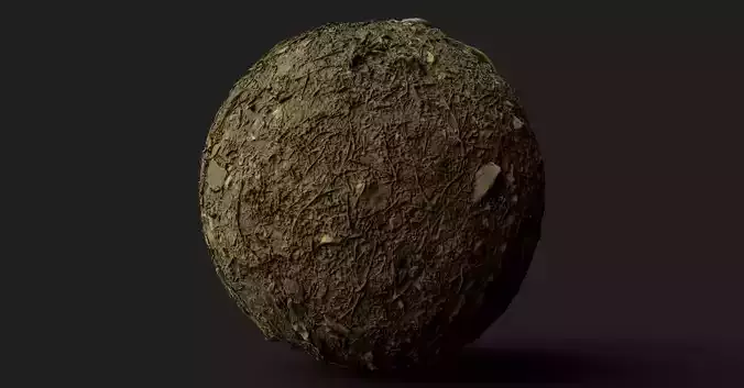 PBR Scanned Rocky Forest Ground Texture
