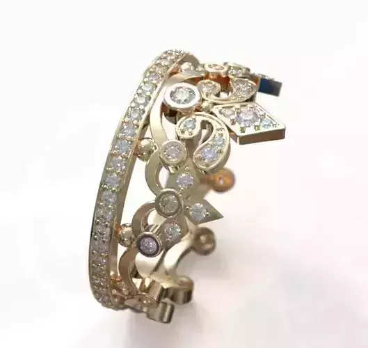 Wedding ring crown obr 208 3D print model