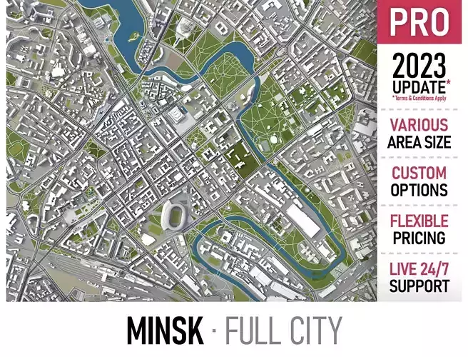 Minsk  Low-poly 3D model