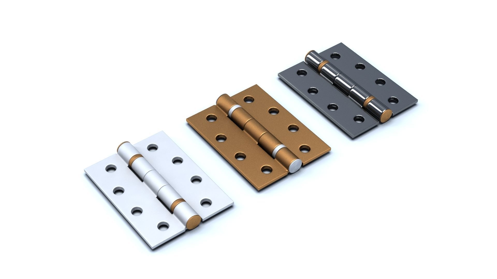 Hinge for door Low-poly 3D model_10
