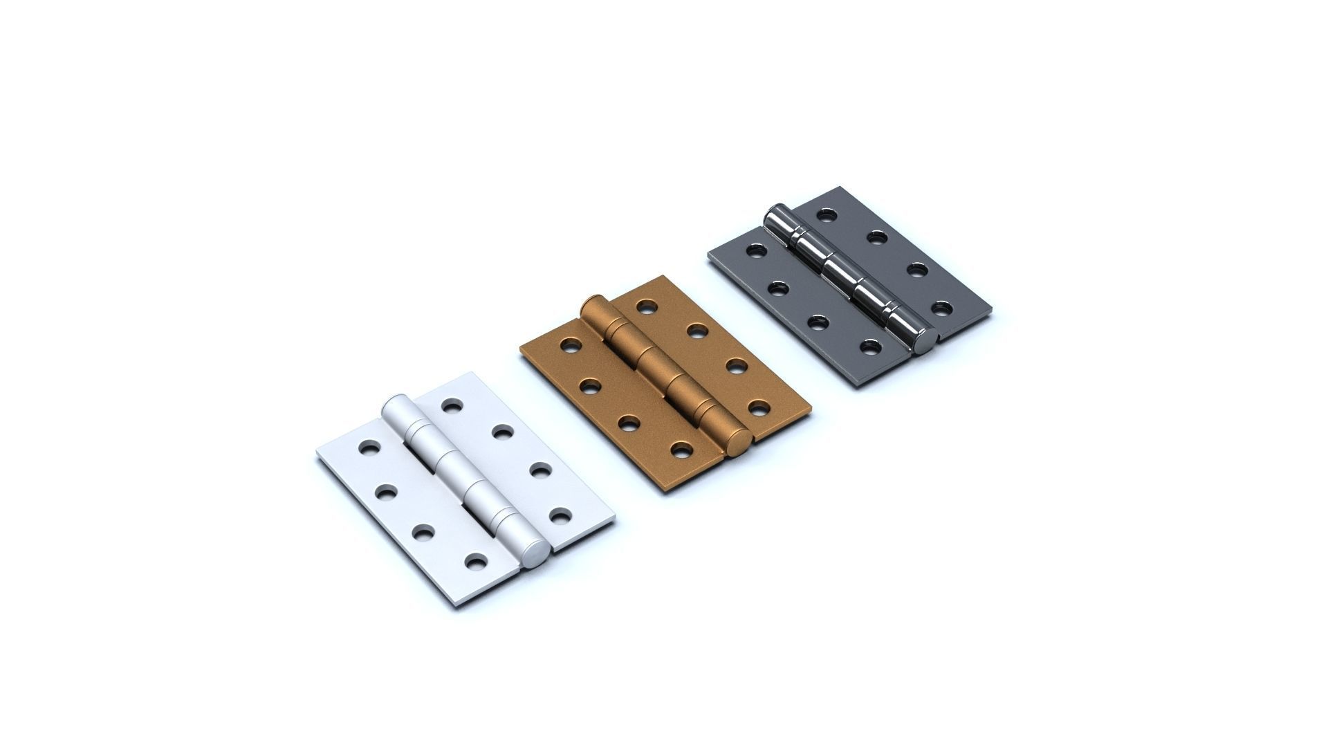 Hinge for door Low-poly 3D model_9