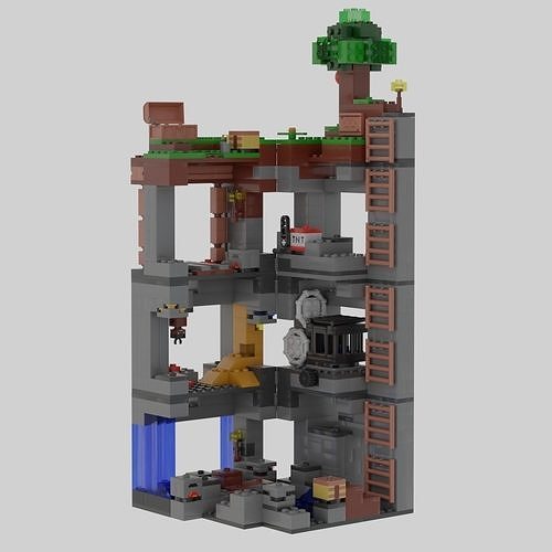 LEGO Minecraft adventure in the mines Low-poly 3D model