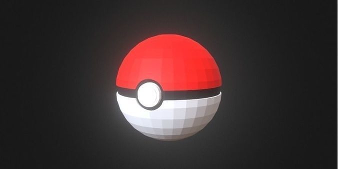 Pokeball pokemon ball Low-poly 3D model