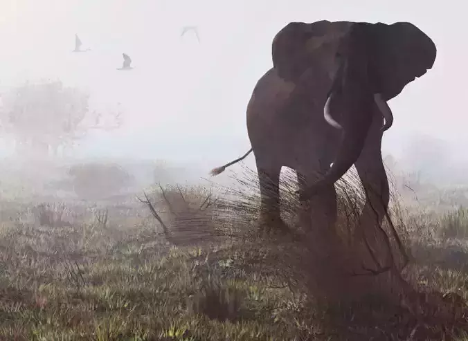 Elephant  Mom and Child