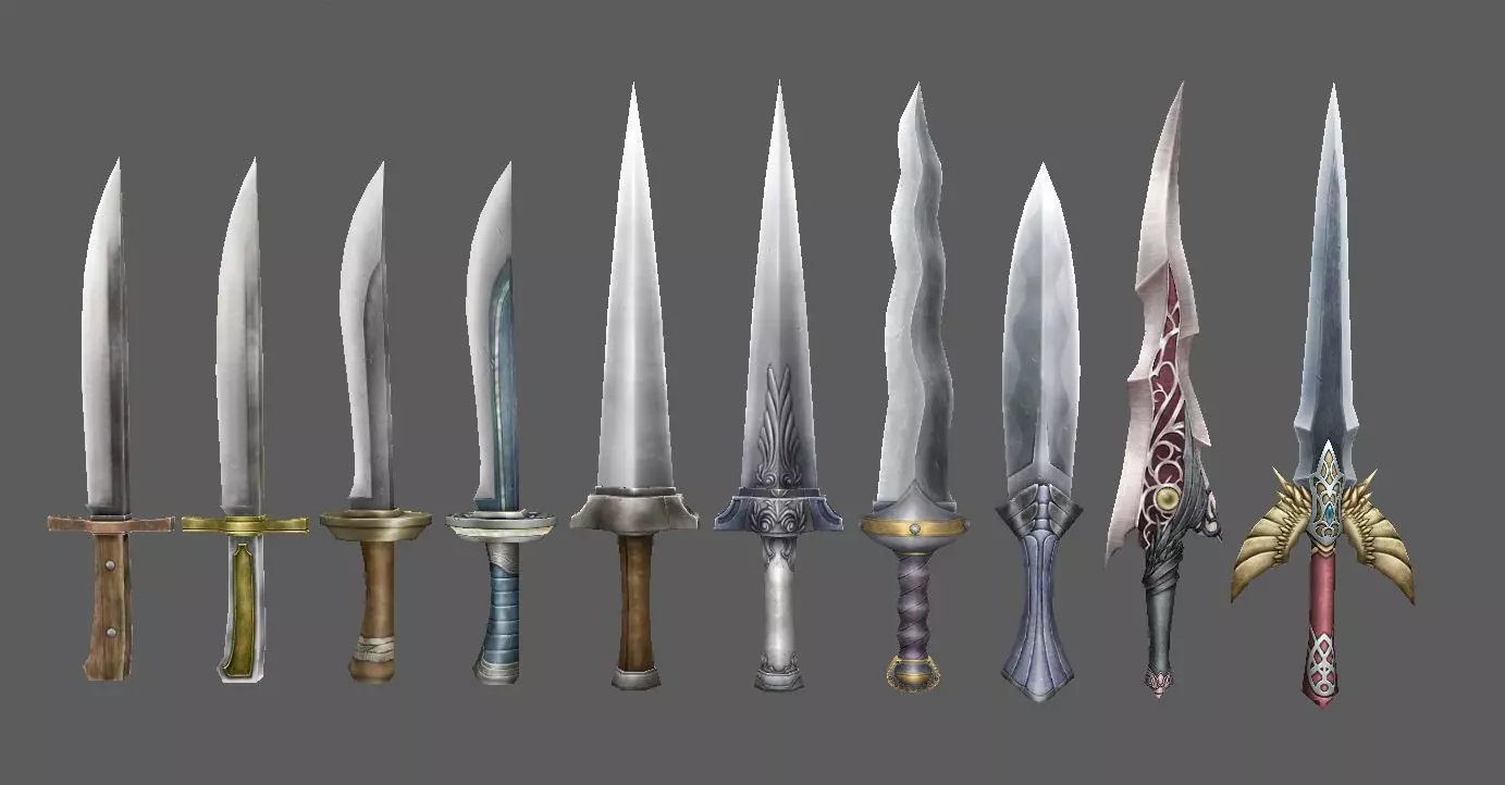 weapon knife Low-poly 3D model_0