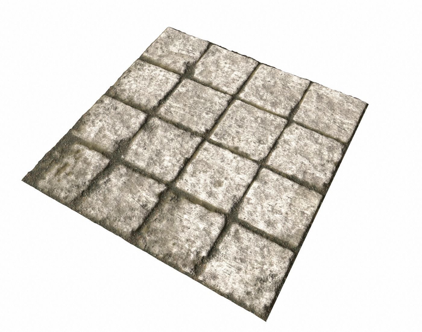Old stone floor plates seamless PBR 2 3D model_4
