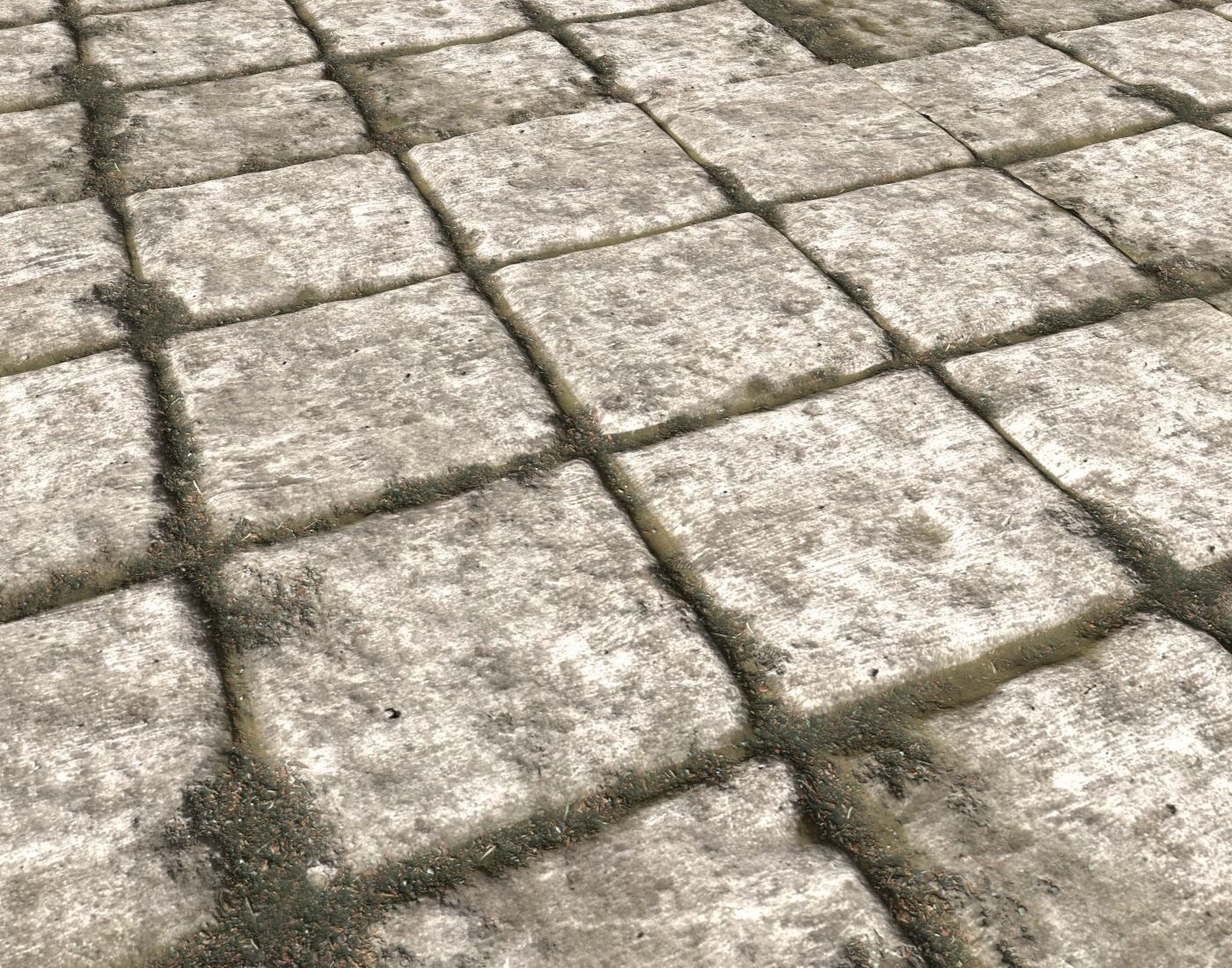 Old stone floor plates seamless PBR 2 3D model_2