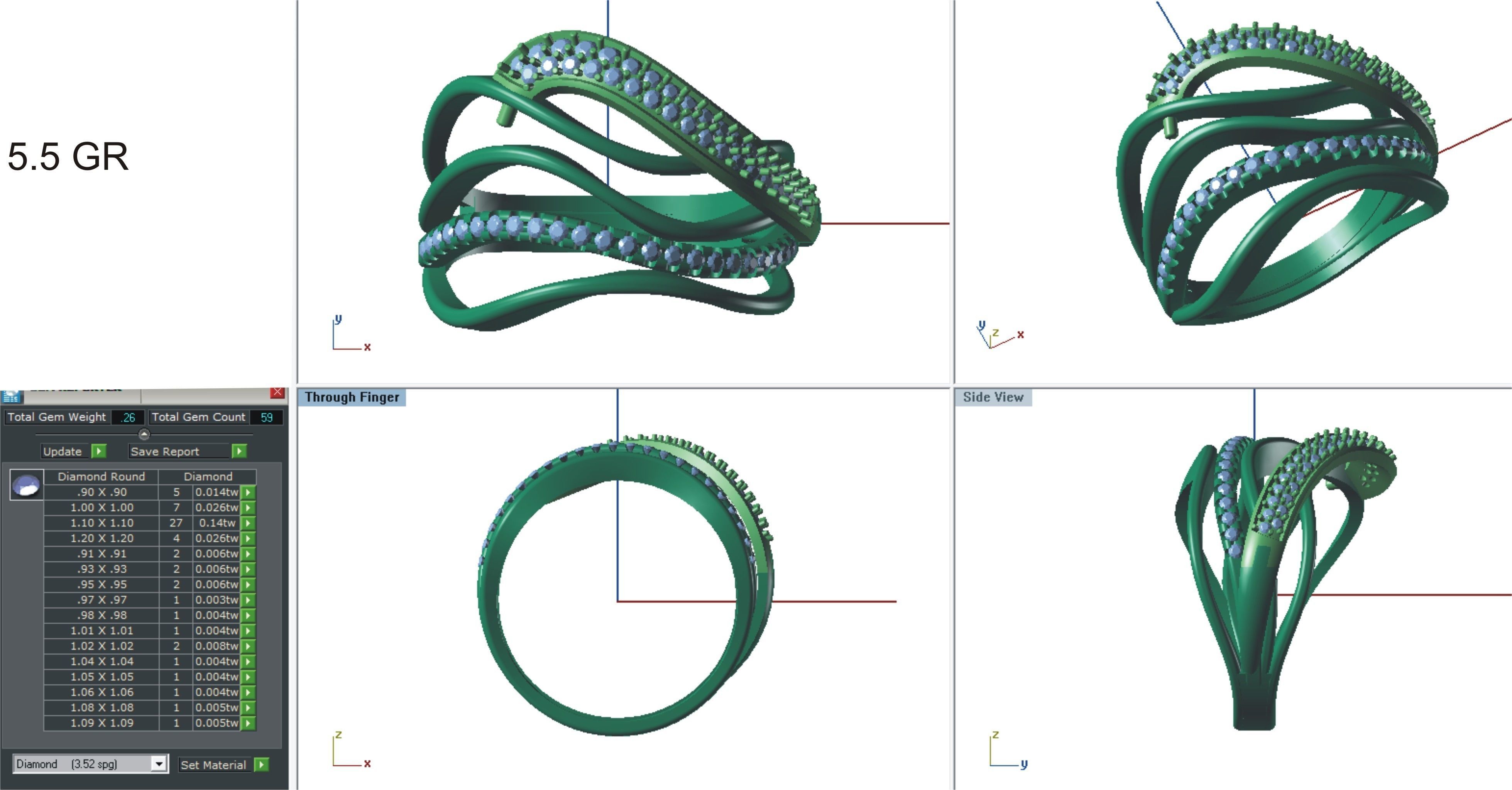 144 women ring 3dm stl bulk collection  3D print model_109