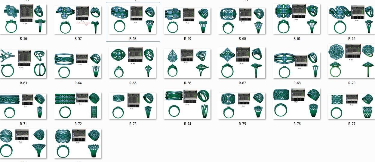 144 women ring 3dm stl bulk collection  3D print model_2