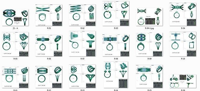 144 women ring 3dm stl bulk collection  3D print model