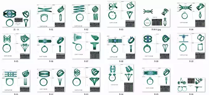 144 women ring 3dm stl bulk collection  3D print model