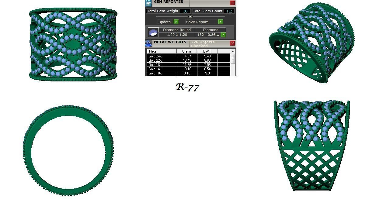 144 women ring 3dm stl bulk collection  3D print model_73