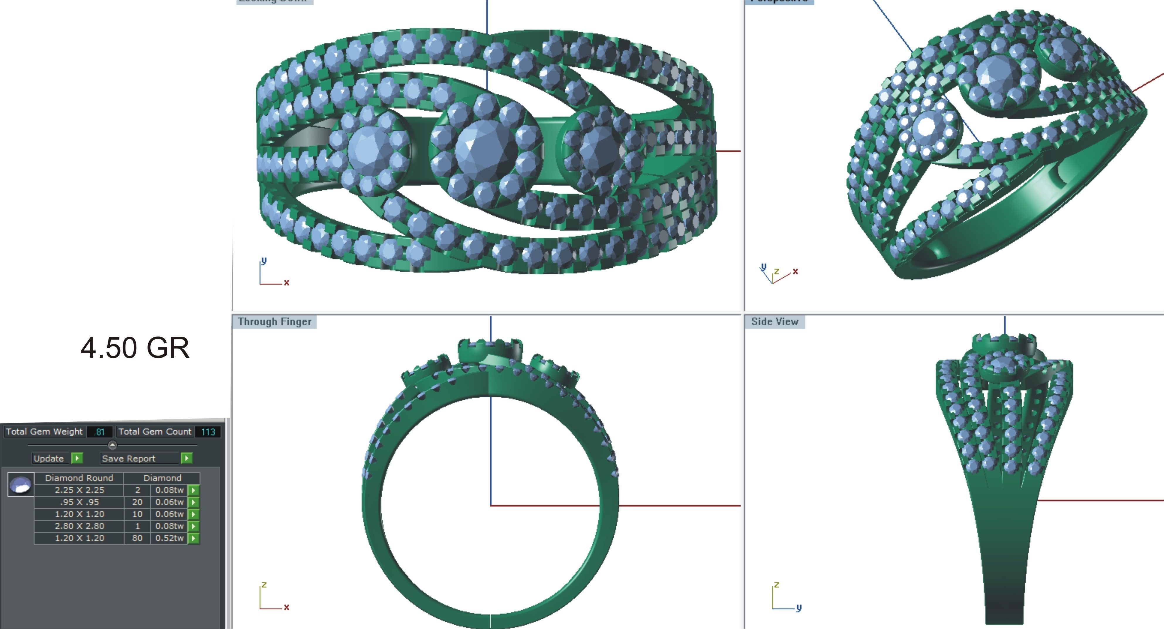 144 women ring 3dm stl bulk collection  3D print model_110