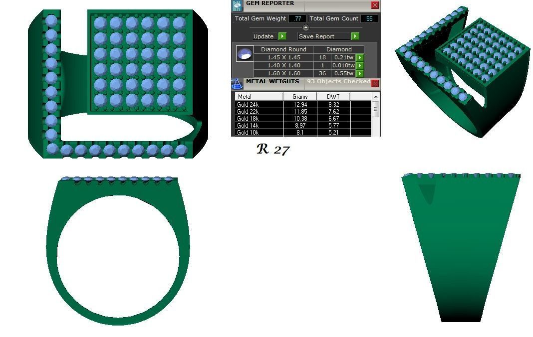 144 women ring 3dm stl bulk collection  3D print model_9