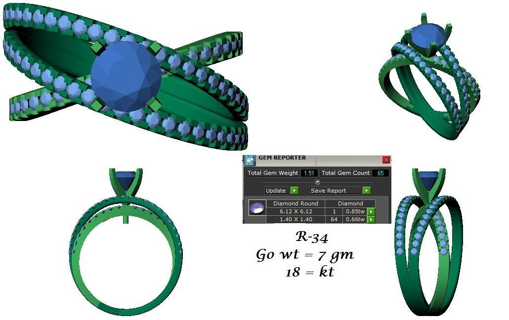 144 women ring 3dm stl bulk collection  3D print model_33