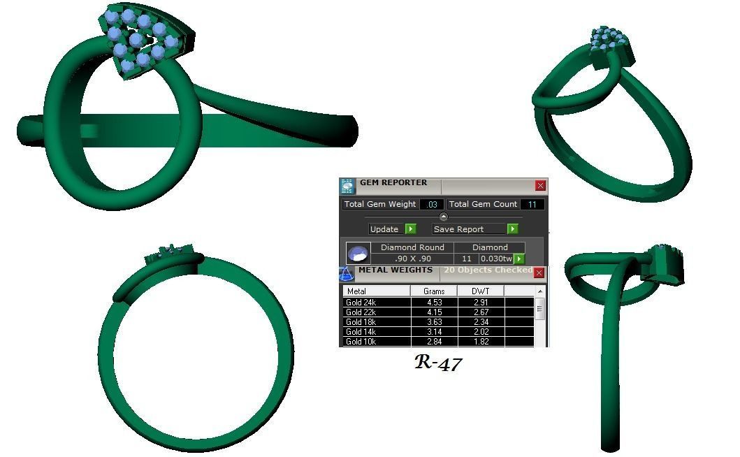 144 women ring 3dm stl bulk collection  3D print model_46