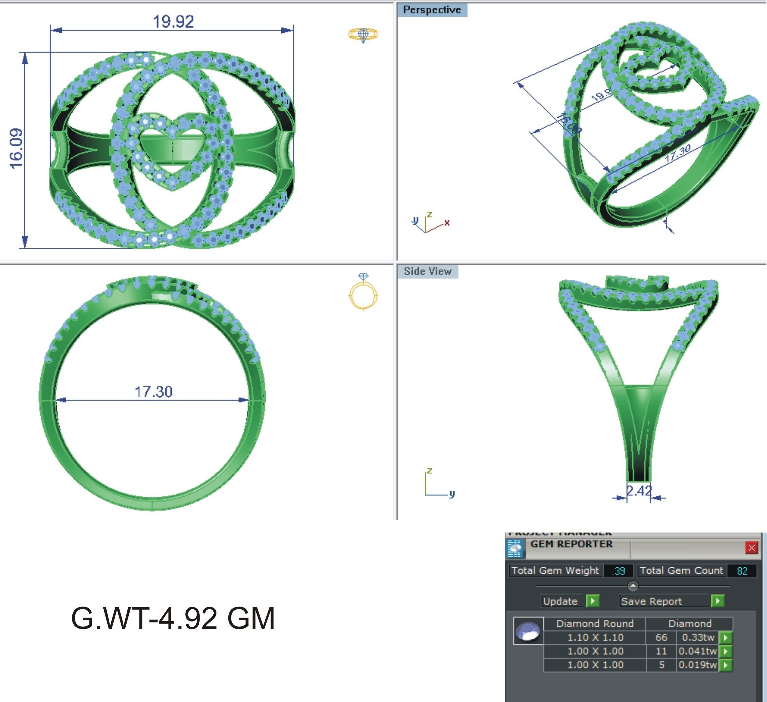144 women ring 3dm stl bulk collection  3D print model_87