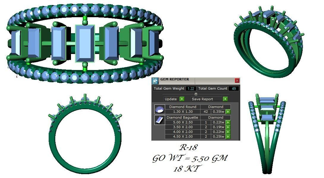 144 women ring 3dm stl bulk collection  3D print model_18