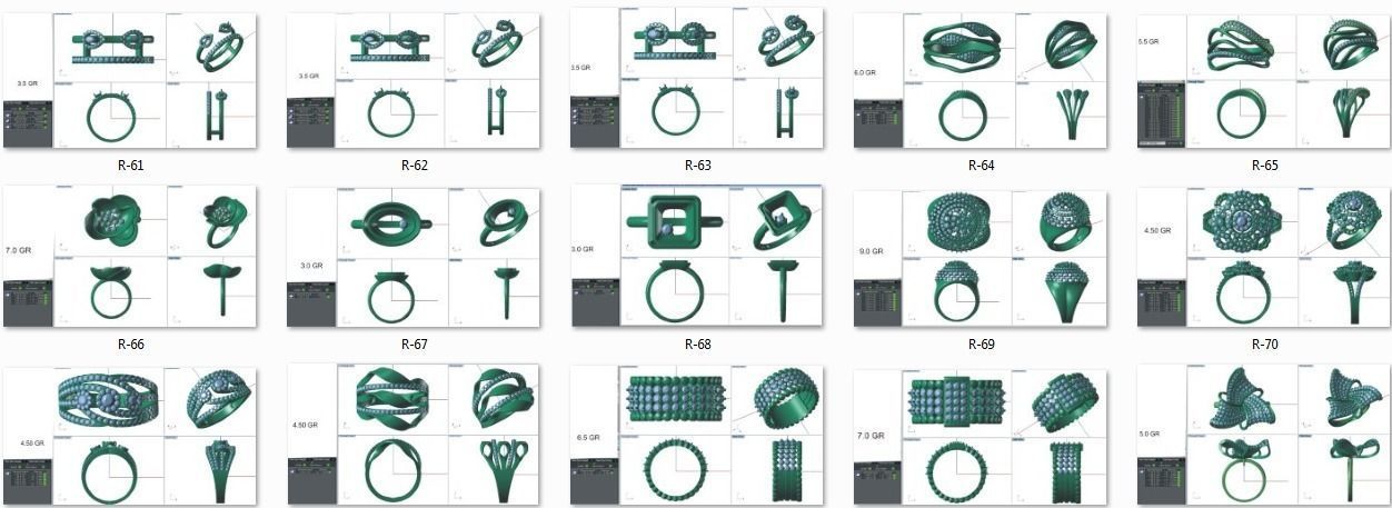 144 women ring 3dm stl bulk collection  3D print model_6