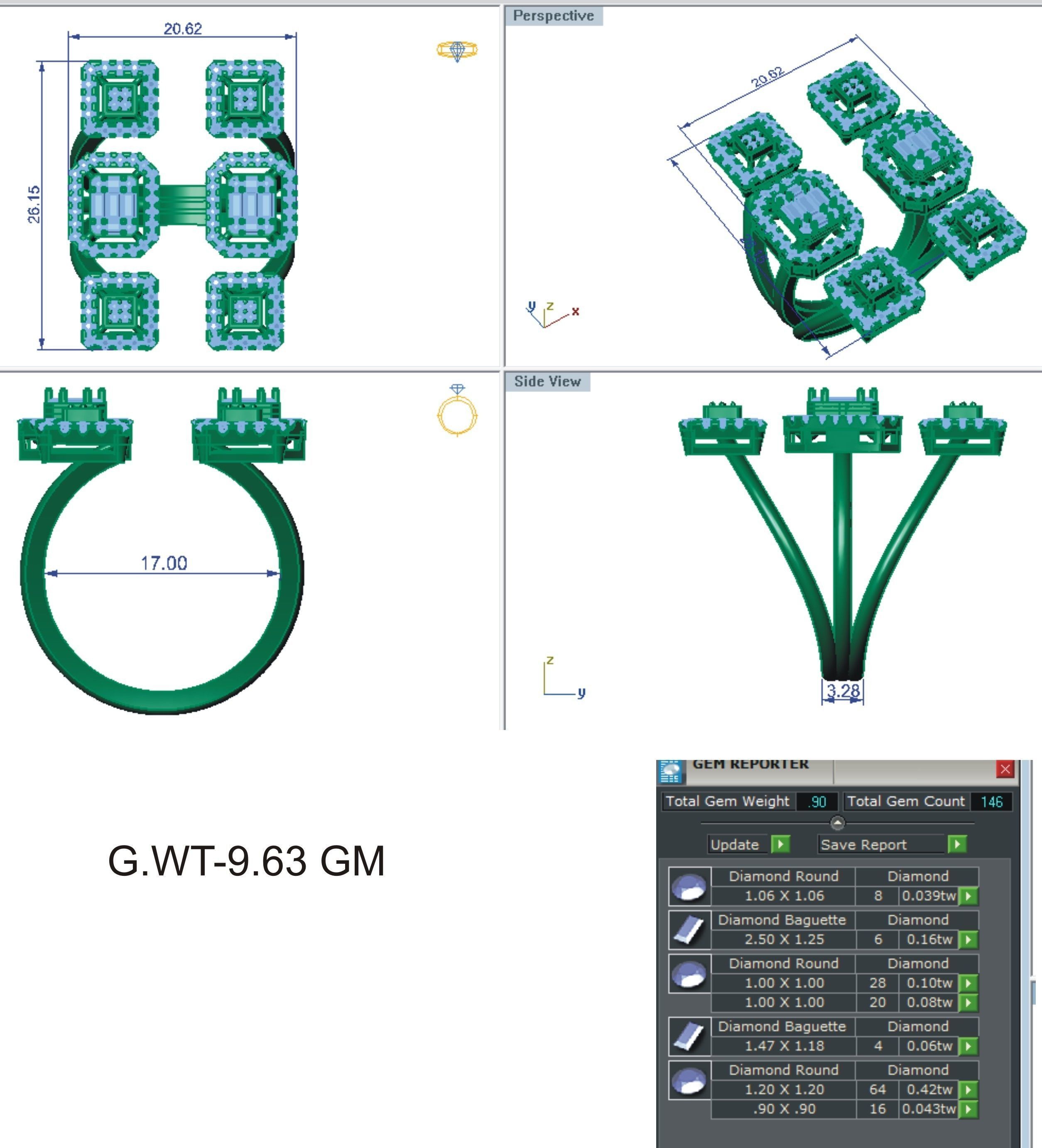 144 women ring 3dm stl bulk collection  3D print model_93