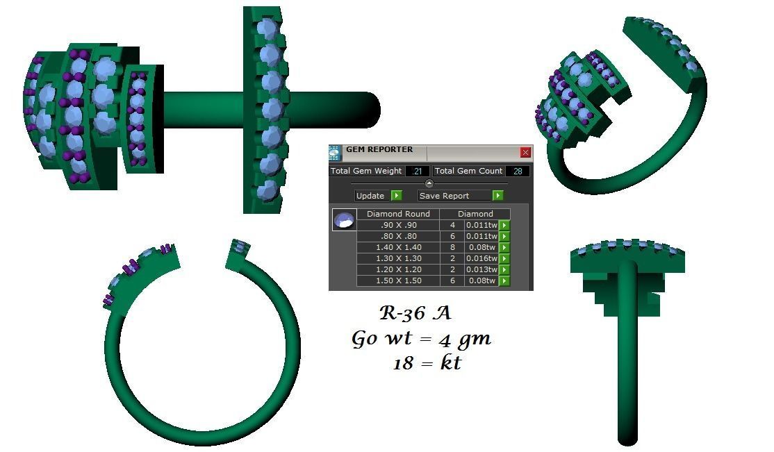 144 women ring 3dm stl bulk collection  3D print model_35