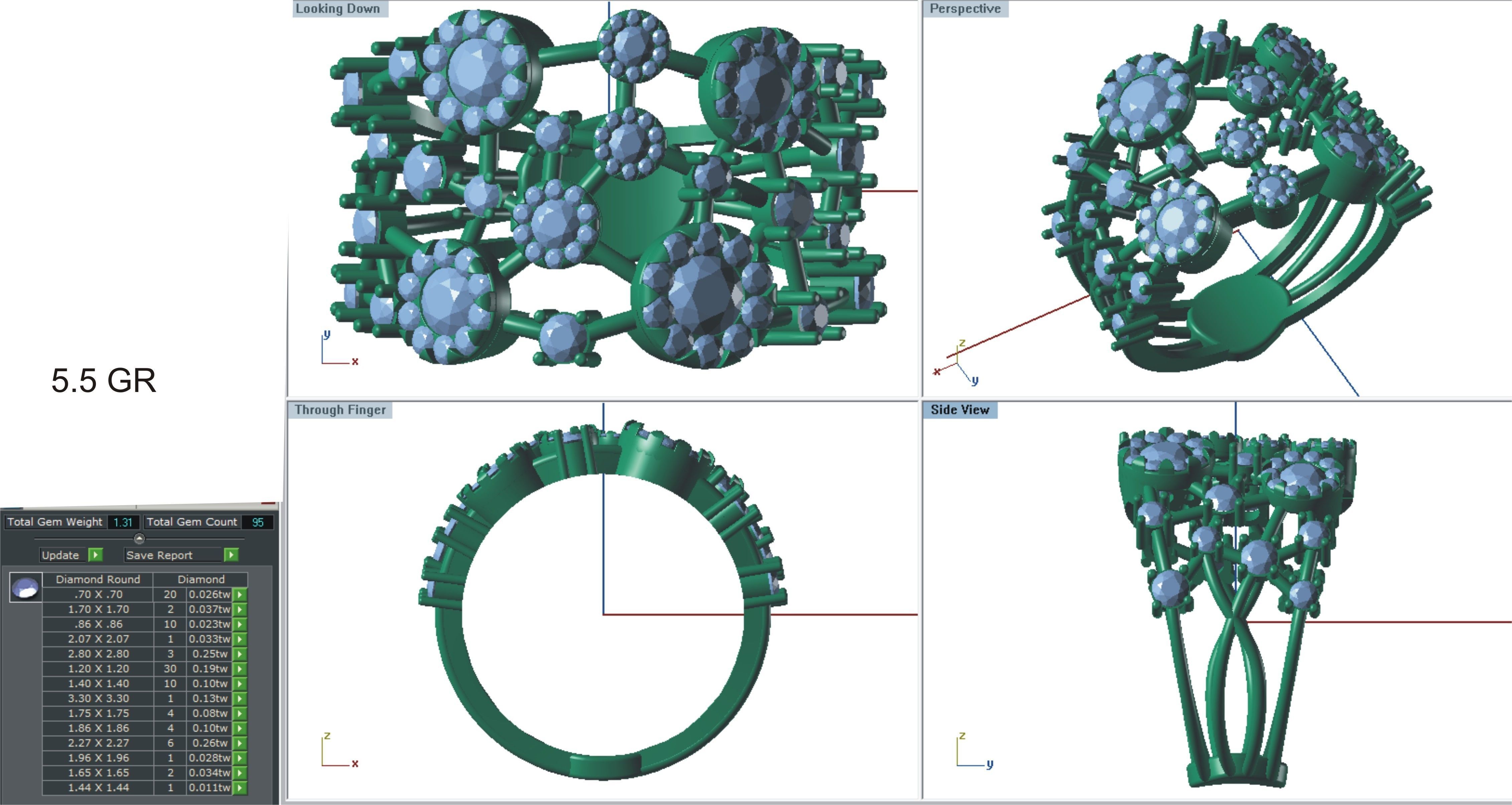 144 women ring 3dm stl bulk collection  3D print model_105