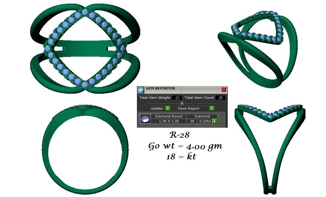 144 women ring 3dm stl bulk collection  3D print model_24