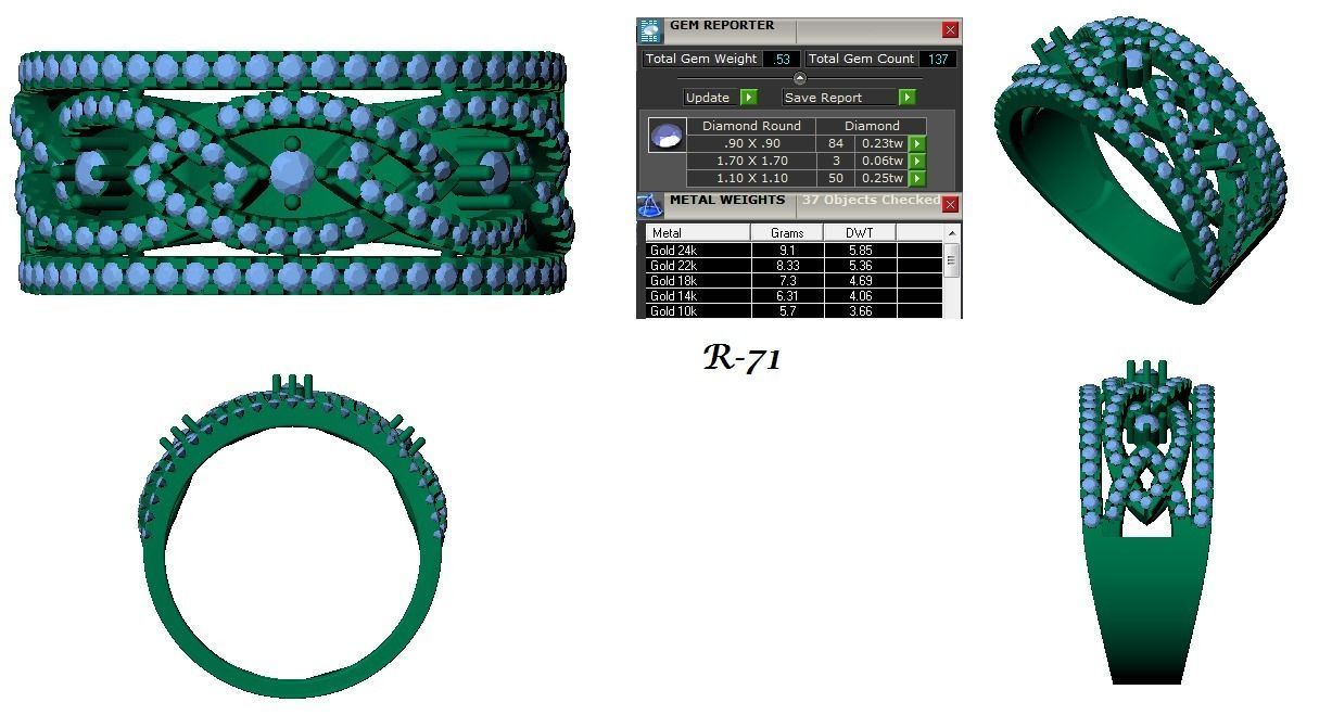 144 women ring 3dm stl bulk collection  3D print model_69