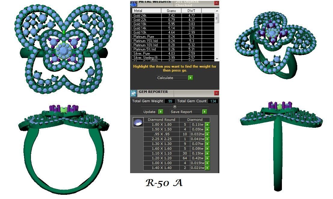 144 women ring 3dm stl bulk collection  3D print model_63