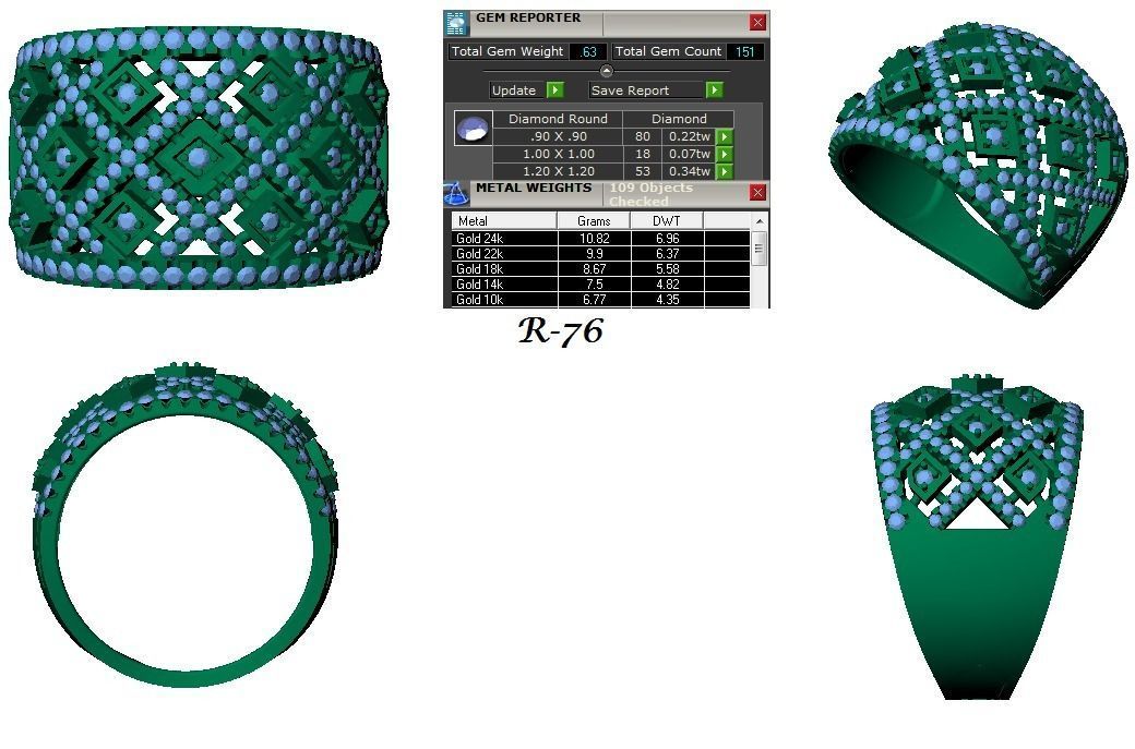 144 women ring 3dm stl bulk collection  3D print model_71