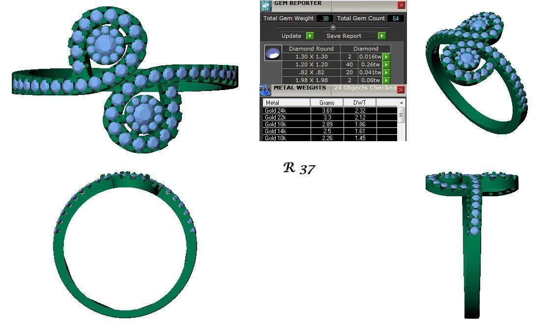 144 women ring 3dm stl bulk collection  3D print model_15