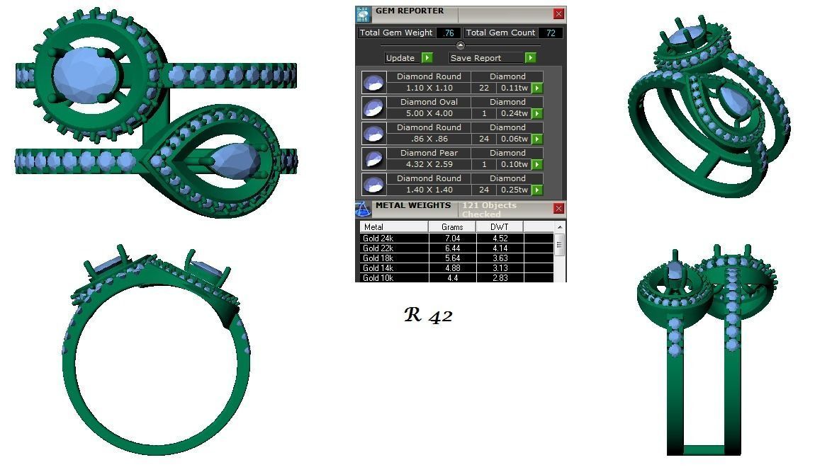 144 women ring 3dm stl bulk collection  3D print model_19