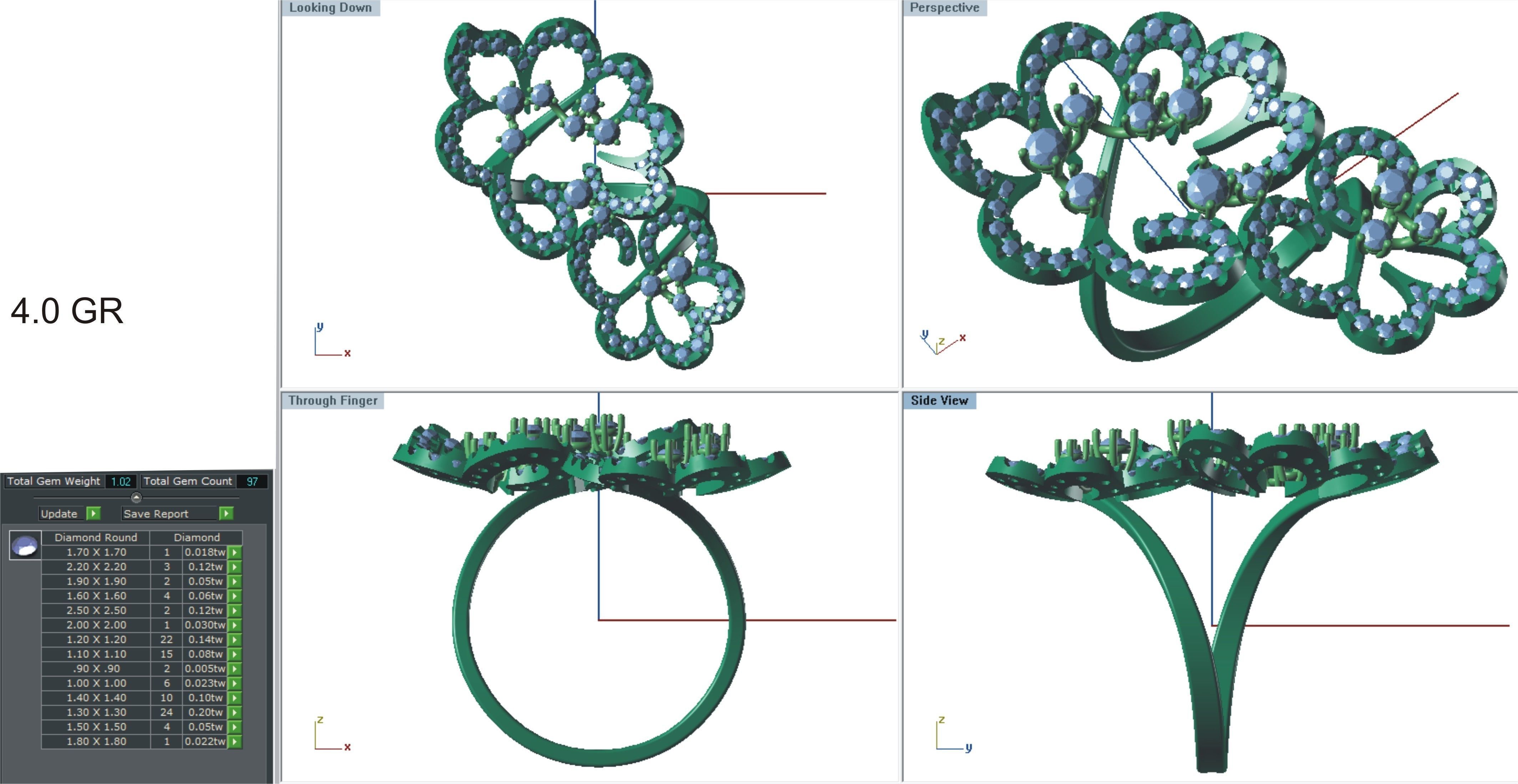 144 women ring 3dm stl bulk collection  3D print model_102