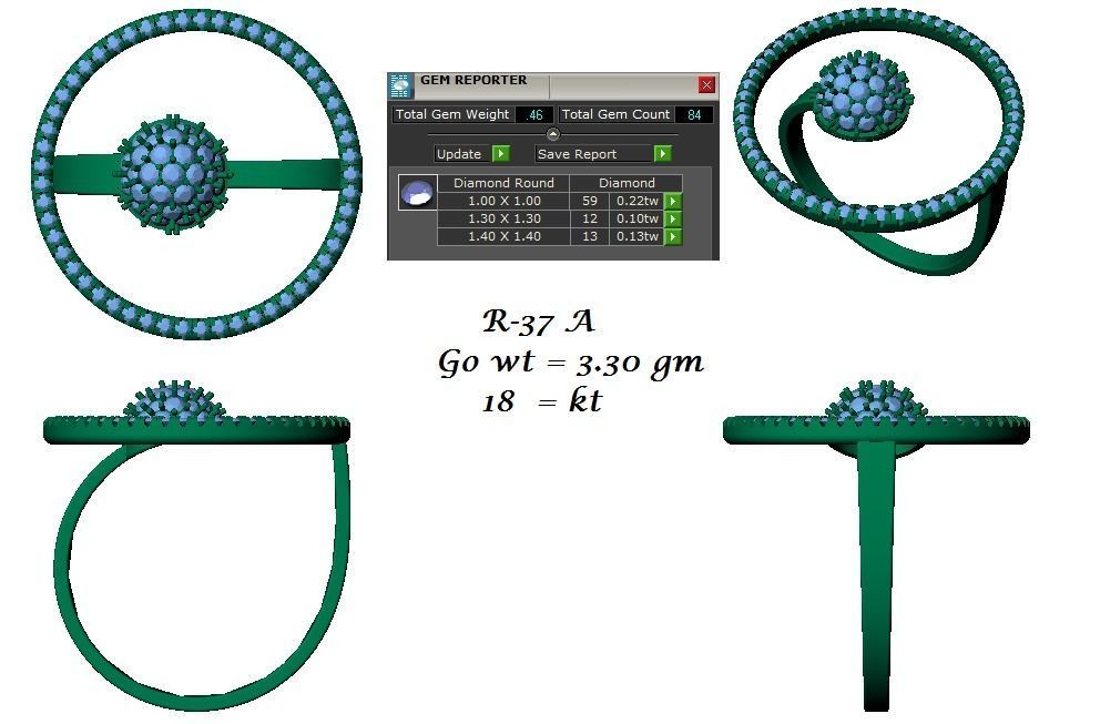 144 women ring 3dm stl bulk collection  3D print model_37