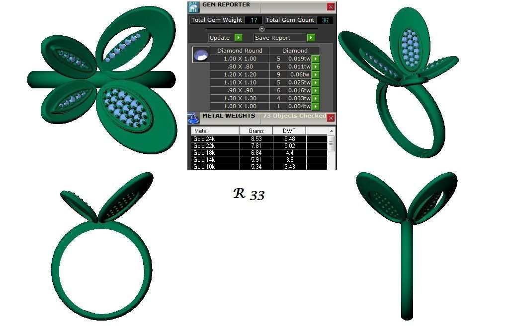 144 women ring 3dm stl bulk collection  3D print model_8