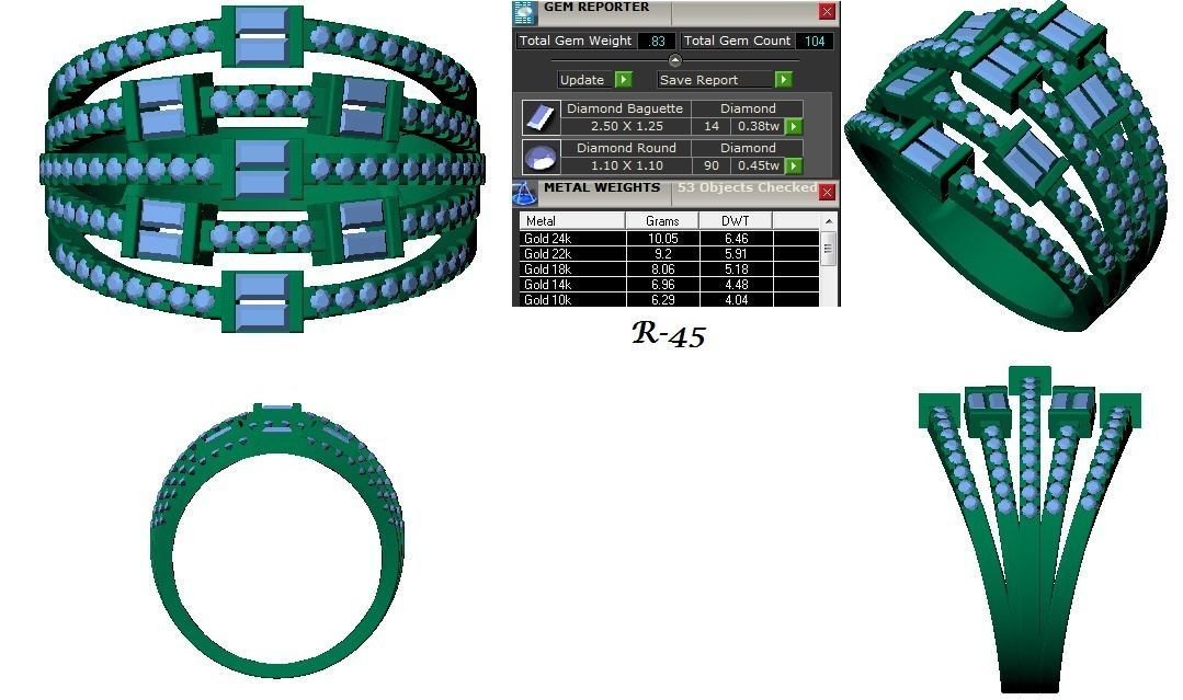 144 women ring 3dm stl bulk collection  3D print model_44