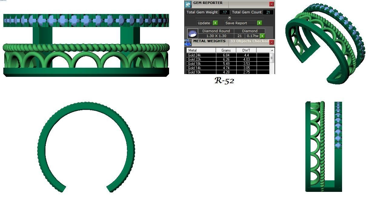 144 women ring 3dm stl bulk collection  3D print model_54