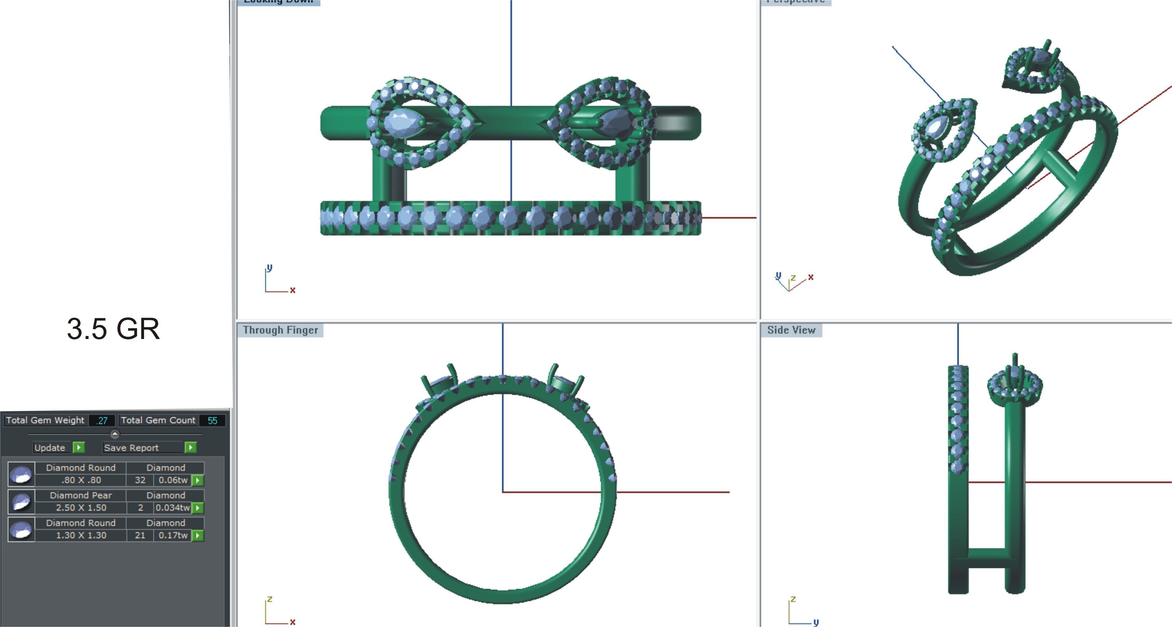 144 women ring 3dm stl bulk collection  3D print model_101