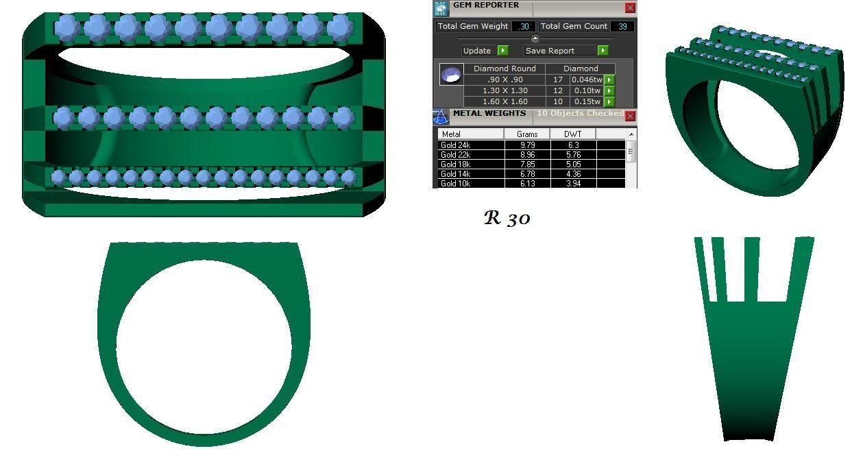 144 women ring 3dm stl bulk collection  3D print model_11