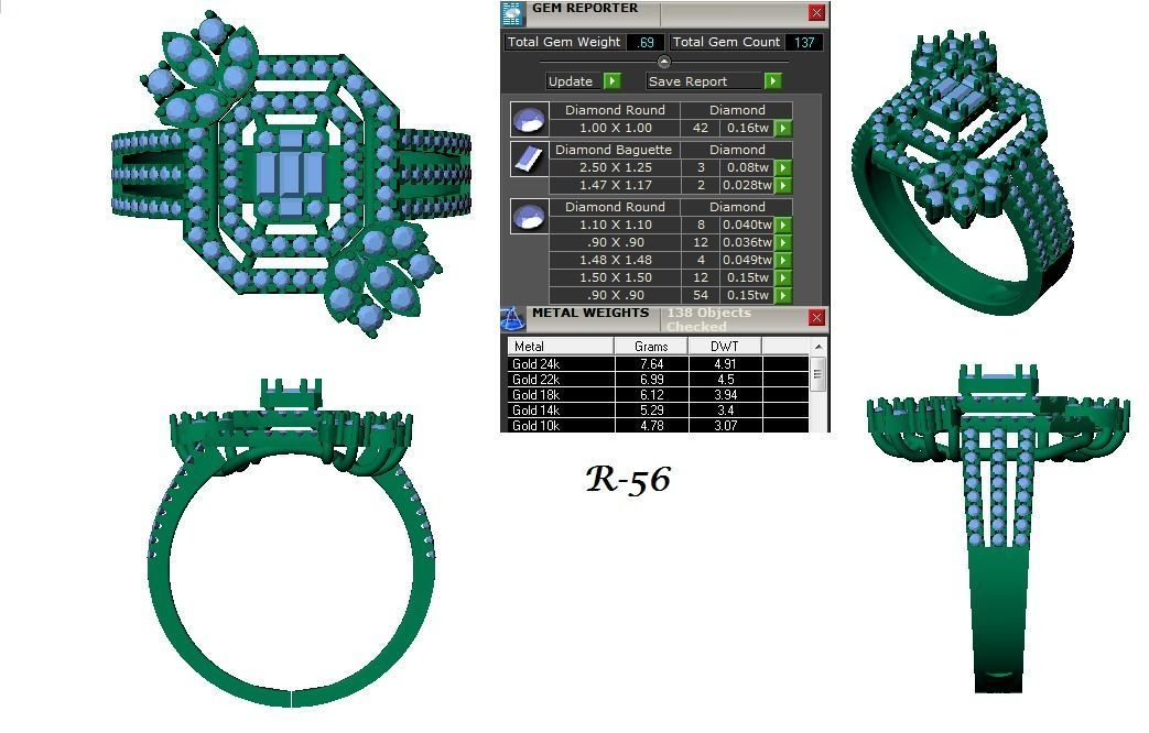 144 women ring 3dm stl bulk collection  3D print model_64