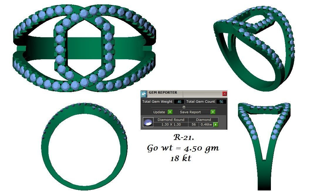 144 women ring 3dm stl bulk collection  3D print model_21