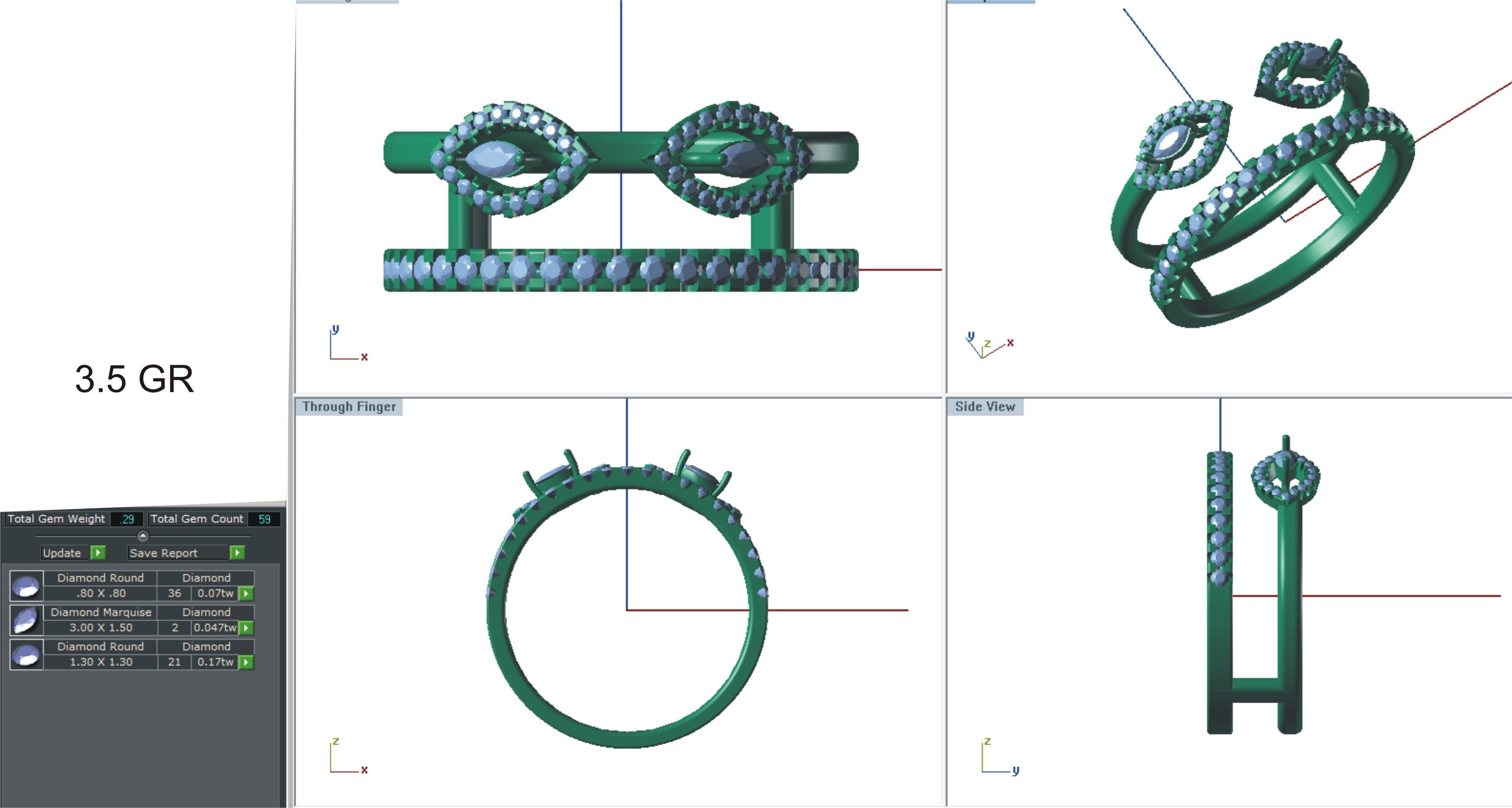 144 women ring 3dm stl bulk collection  3D print model_104